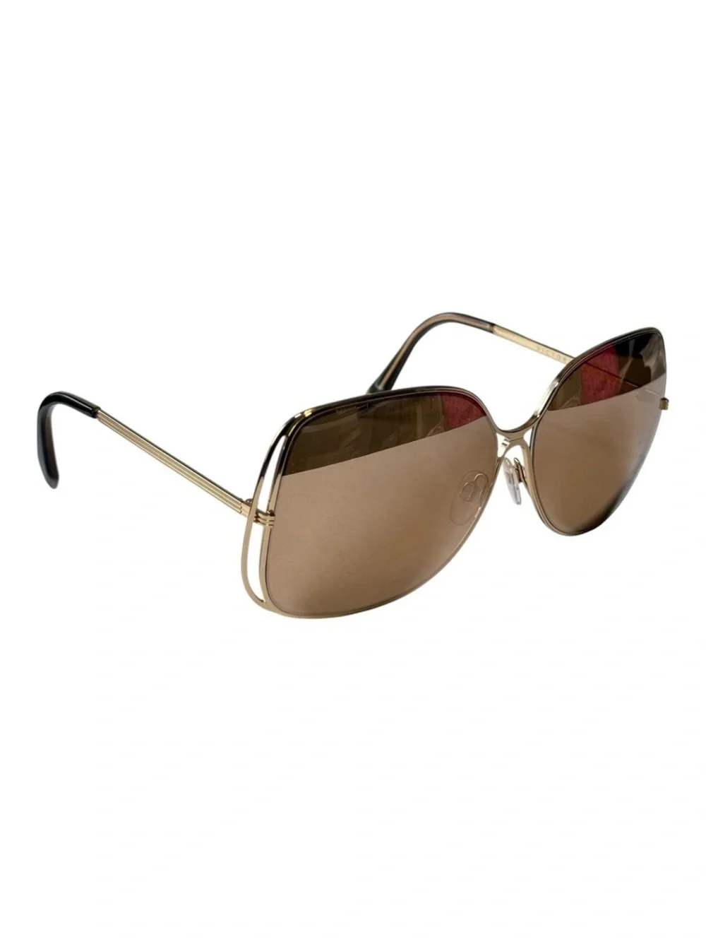 Victoria Beckham Halo Metal Drop VBS64C2 Sunglasses 18K Rose Gold Frame 24K Gold
